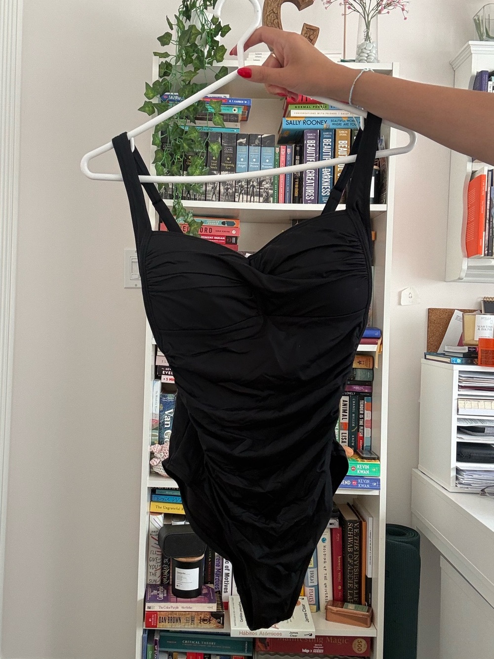 Sculpting Black Ruched One-Piece Swimsuit
